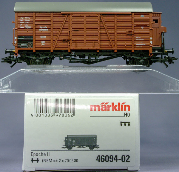 Märklin 46094-02 H0 Gedeckter Güterwagen Oppeln Bauart Ghs mit Bremserhaus. Epoche II.