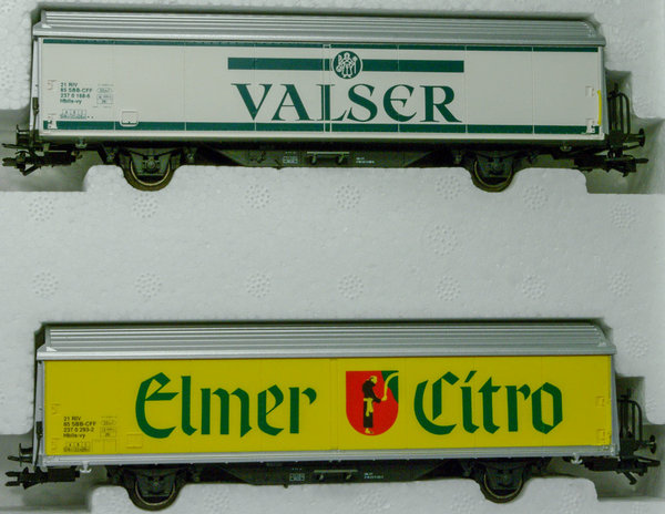 Märklin 4784 H0 4er Set Schiebewandwagen der SBB mit Werbeaufschriften "Schweizer Mineralwasser"