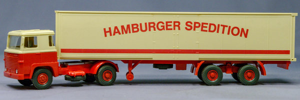 Wiking 512 H0 Scania 111 Koffersattelzug  "Hamburger Spedition"
