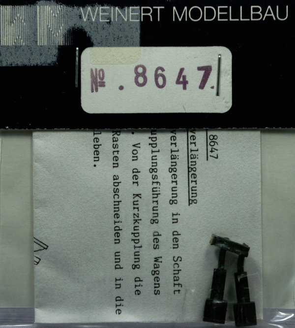 Weinert Modellbau 8647 H0 Kupplungsverlängerung für Kurzkupplungsdeichsel bei Bremserbühnen.
