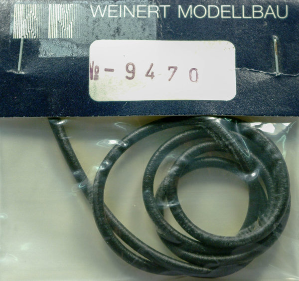 Weinert Modellbau 9470 H0 Gummischlauch schwarz, L=50cm für Wagenübergänge.